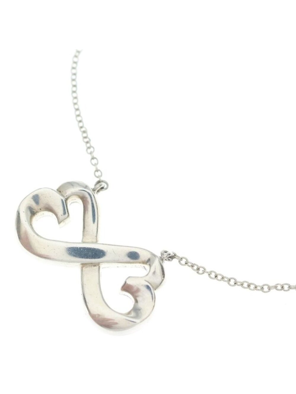 Tiffany & Co Paloma Picasso Double Loving Heart Necklace Silver